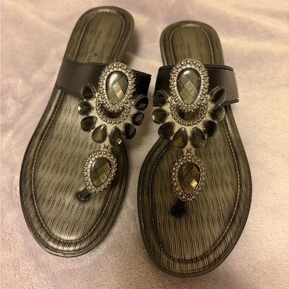 Montego Bay Club Shoes - Montego Bay Club Black Gemstone Sandals